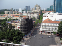 Vue depuis la terrasse Hotel Caravelle Saïgon 2010
