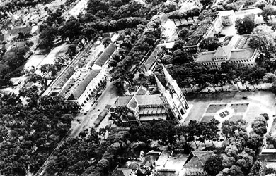 Vue aérienne de la cathédrale de Saïgon