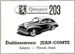 Peugeot 203 Publiciité Jean Comte Saigon